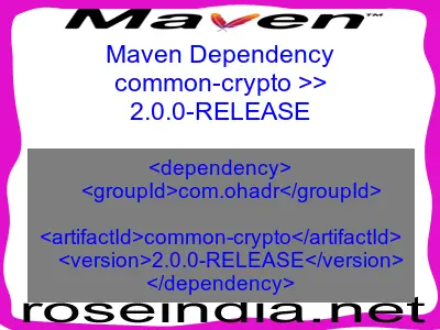 Maven dependency of common-crypto version 2.0.0-RELEASE