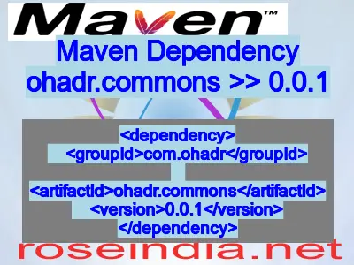 Maven dependency of ohadr.commons version 0.0.1