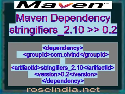 Maven dependency of stringifiers_2.10 version 0.2