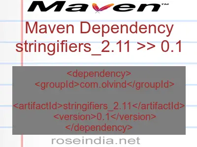 Maven dependency of stringifiers_2.11 version 0.1