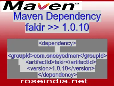 Maven dependency of fakir version 1.0.10