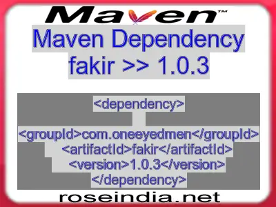 Maven dependency of fakir version 1.0.3