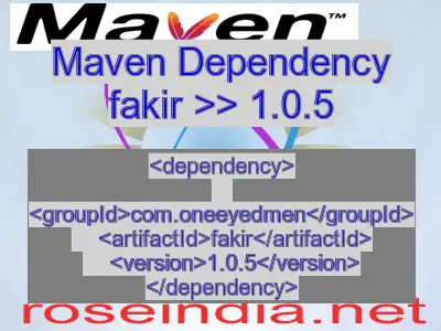 Maven dependency of fakir version 1.0.5