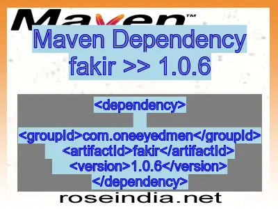 Maven dependency of fakir version 1.0.6