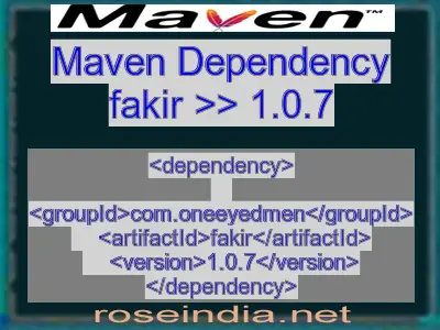 Maven dependency of fakir version 1.0.7