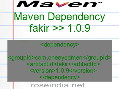 Maven dependency of fakir version 1.0.9