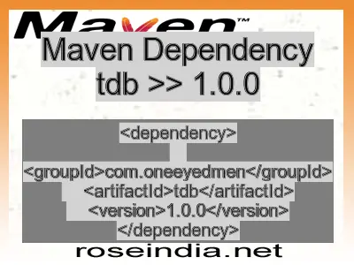 Maven dependency of tdb version 1.0.0