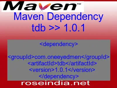 Maven dependency of tdb version 1.0.1