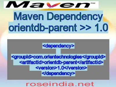 Maven dependency of orientdb-parent version 1.0