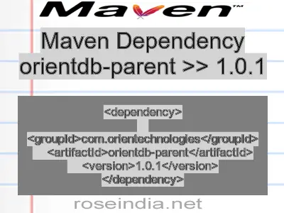 Maven dependency of orientdb-parent version 1.0.1