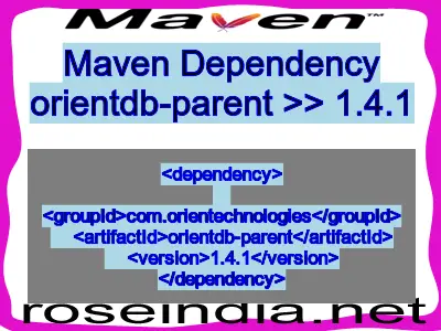 Maven dependency of orientdb-parent version 1.4.1