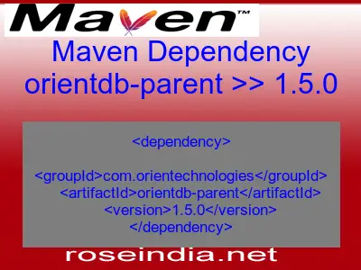 Maven dependency of orientdb-parent version 1.5.0