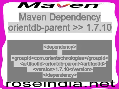 Maven dependency of orientdb-parent version 1.7.10