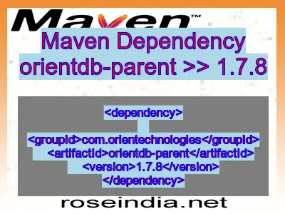 Maven dependency of orientdb-parent version 1.7.8