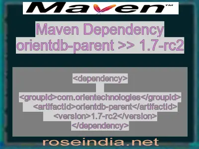 Maven dependency of orientdb-parent version 1.7-rc2