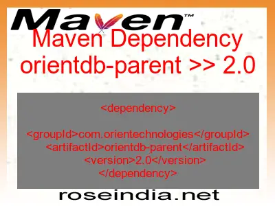 Maven dependency of orientdb-parent version 2.0