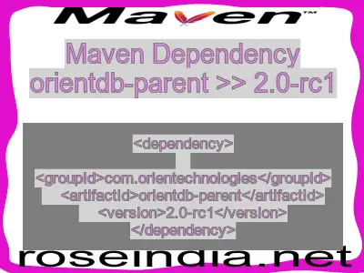 Maven dependency of orientdb-parent version 2.0-rc1