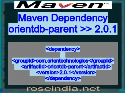 Maven dependency of orientdb-parent version 2.0.1