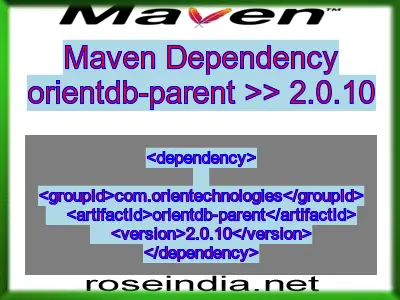 Maven dependency of orientdb-parent version 2.0.10