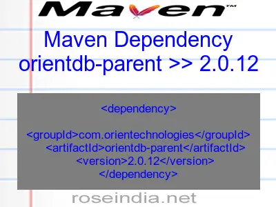 Maven dependency of orientdb-parent version 2.0.12