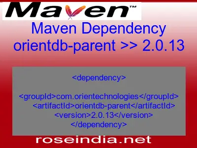 Maven dependency of orientdb-parent version 2.0.13