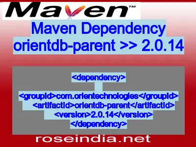 Maven dependency of orientdb-parent version 2.0.14