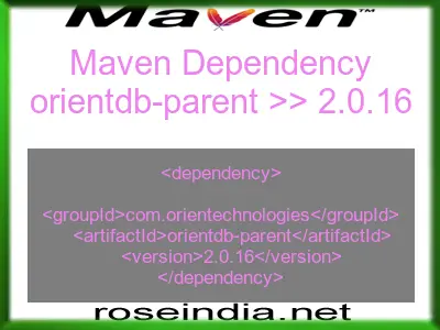 Maven dependency of orientdb-parent version 2.0.16