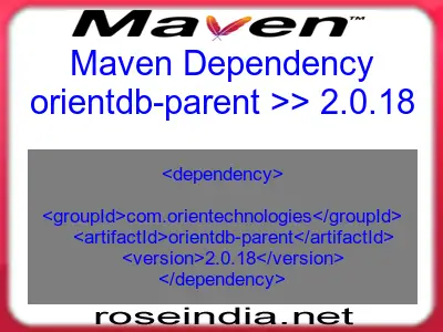 Maven dependency of orientdb-parent version 2.0.18