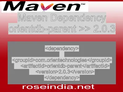 Maven dependency of orientdb-parent version 2.0.3