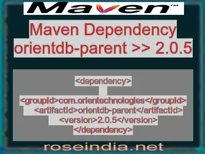 Maven dependency of orientdb-parent version 2.0.5