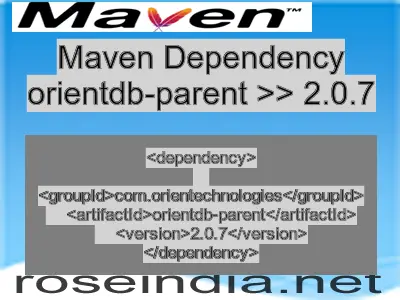 Maven dependency of orientdb-parent version 2.0.7