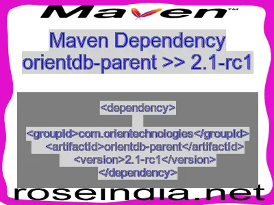 Maven dependency of orientdb-parent version 2.1-rc1