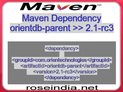 Maven dependency of orientdb-parent version 2.1-rc3