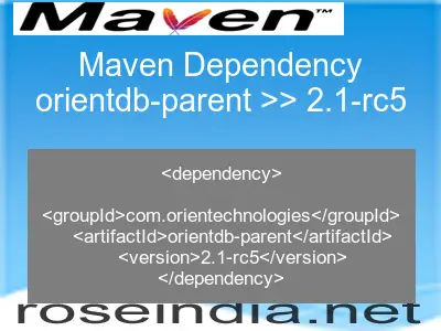 Maven dependency of orientdb-parent version 2.1-rc5