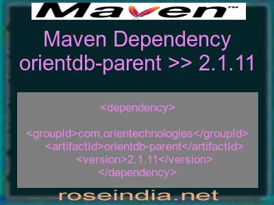 Maven dependency of orientdb-parent version 2.1.11