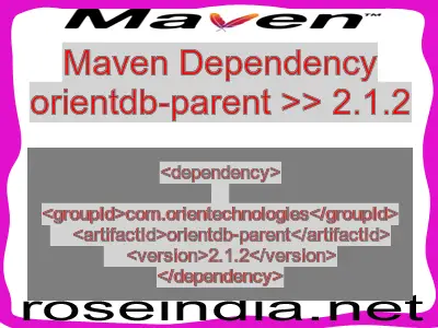 Maven dependency of orientdb-parent version 2.1.2