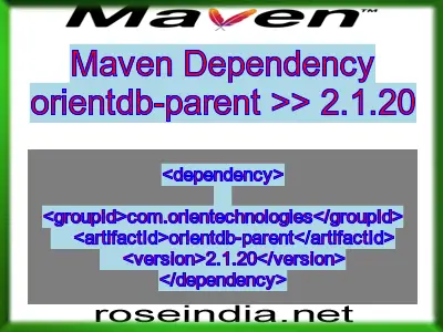 Maven dependency of orientdb-parent version 2.1.20