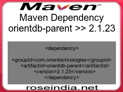 Maven dependency of orientdb-parent version 2.1.23