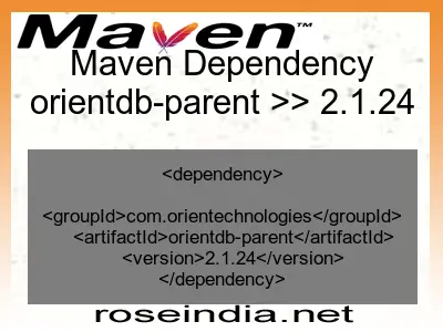 Maven dependency of orientdb-parent version 2.1.24