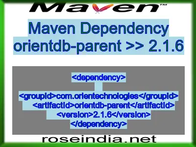 Maven dependency of orientdb-parent version 2.1.6