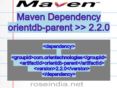 Maven dependency of orientdb-parent version 2.2.0