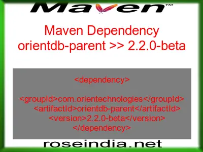 Maven dependency of orientdb-parent version 2.2.0-beta