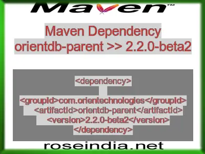 Maven dependency of orientdb-parent version 2.2.0-beta2