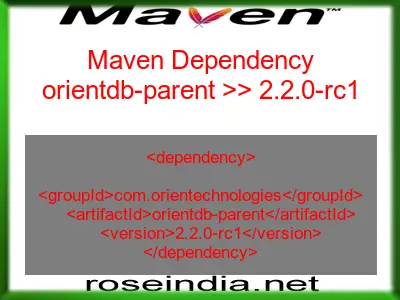 Maven dependency of orientdb-parent version 2.2.0-rc1