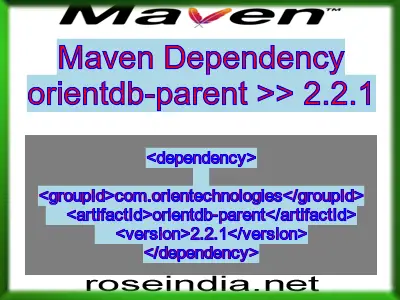 Maven dependency of orientdb-parent version 2.2.1