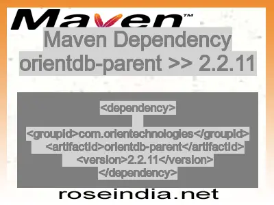 Maven dependency of orientdb-parent version 2.2.11