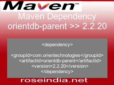 Maven dependency of orientdb-parent version 2.2.20