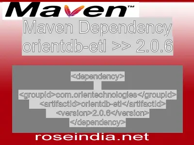 Maven dependency of orientdb-etl version 2.0.6