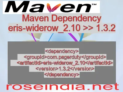 Maven dependency of eris-widerow_2.10 version 1.3.2