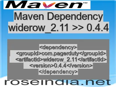 Maven dependency of widerow_2.11 version 0.4.4